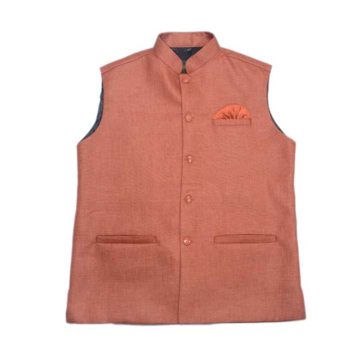 Brown Modi Nehru Bandi Coat For Men