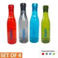 Bagmati Amanzi Stylo Transparent Plastic Water Bottle - 1000ml - Set of 04. 