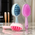 Sutuiying 1pc Silicone Long Handle Hair Washing and Massage Brush, Sales promotion with Two Brush Heads for Deeper Scalp Massage Hair Brush. 