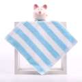 Colorful Striped Childrens Pure Cotton Absorbent Soft Non-Shedding Small Square Towel Kindergarten Hook Handkerchief. 