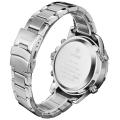 WEIDE Stainless Steel Quartz 3 Atm Water Resistant Analog Dual Time Zone Wristwatches. 