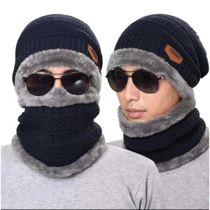 Combo Offer New Winter Cap Topi And Neck Warmer For Men | Fashion Warm Winter Cap With Neck warmer For Men