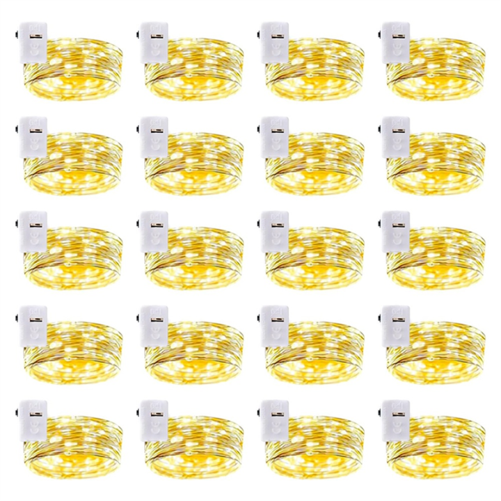 Battery Operated LED Fairy Lights 3 Features Blinking, Slowly Blinking 2 Meter Waterproof Mini String Lights for Weddings