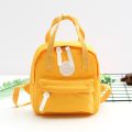 Portable Solid Color Parent-Child Backpack Canvas Zipper Mommy Bag Adjustable School Bag Women. 