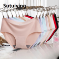 Sutuiying 1PC Women's Panties Ice Silk Underwear Seamless Lingerie For Women Mid Rise Female Lingerie Briefs Traceless Underpants. 