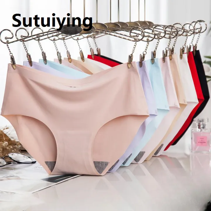 Sutuiying%201PC%20Women's%20Panties%20Ice%20Silk%20Underwear%20Seamless%20Lingerie%20For%20Women%20Mid%20Rise%20Female%20Lingerie%20Briefs%20Traceless%20Underpants%20-%20Image%202