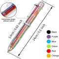 Multicolor Ballpoint Pen, 6-Color Retractable Ballpoint Pens For Office School Students Kids Gift 0.5mm 6-in-1. 