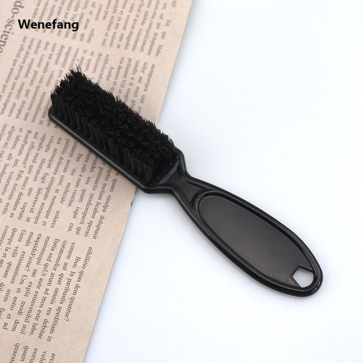 Wenefang Professional Men'S Shave Beard Brush Plastic Handle Hairdressing Soft Hair Cleaning Brush Oil Head Shape Carving Cleaning Tool