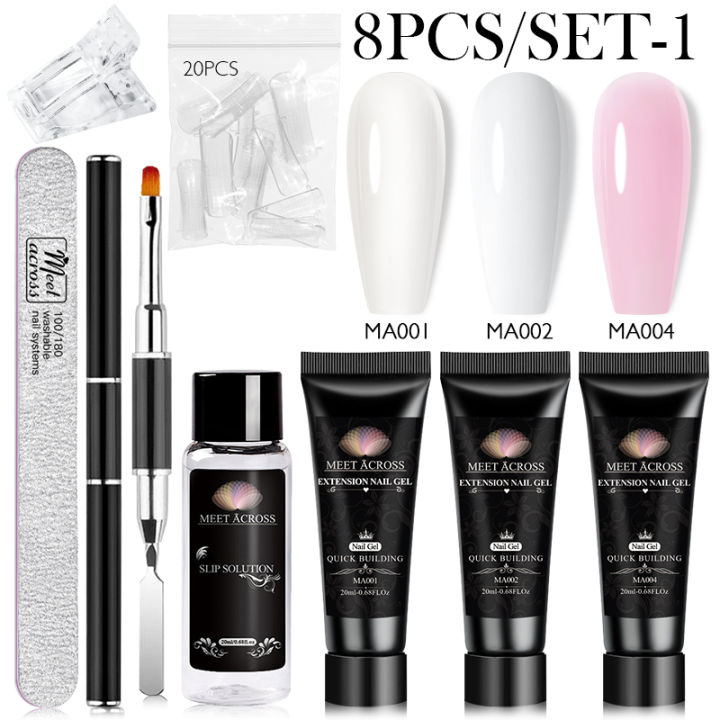 NumbTNumb MEET ACROSS Extension Nail Gel Polish Set Acrylic Crystal Building Full Polygel For Nails Kit UV Varnish Nail Art Manicure Set