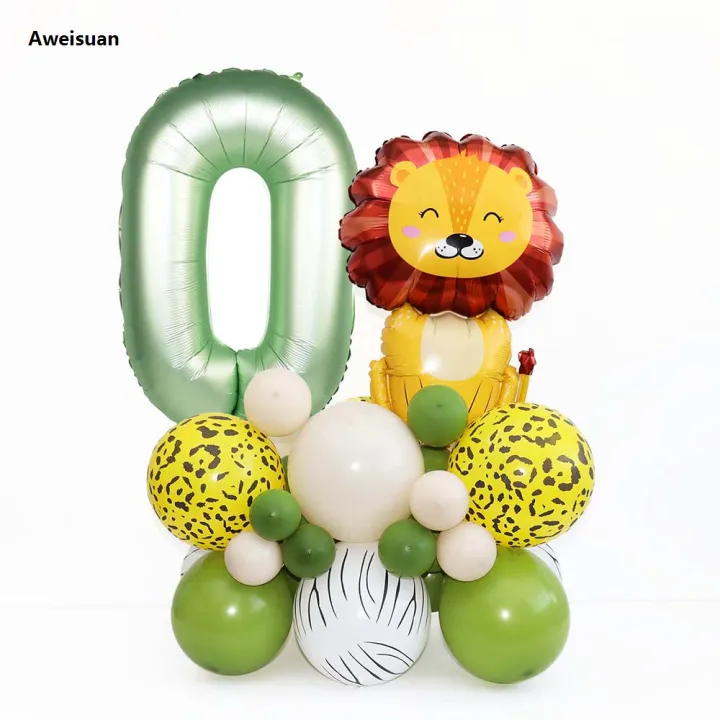 Aweisuan%2035pcs/set%20Jungle%20Safari%20Animal%20Olive%20Green%2032inch%20Number%20Balloons%20Luxury%20Set%20Kids%201%202%203%204%20Years%20Wild%20One%20Birthday%20Party%20Decorations%20-%20Image%207