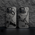 Marvel Black Spider Man Iron Man Graffiti Phone Case Compatible for IPhone 15 11 12 13 14 7 8 Pro Max XR X XS Max Soft Shockproof Cover. 