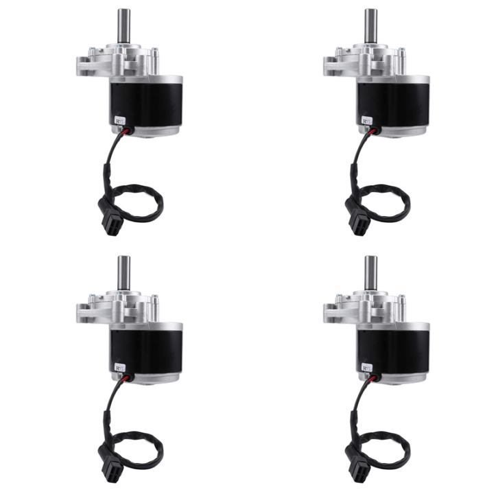 Fullhaodd 4X 250W 24V 75Rpm Low Speed Brush Motor, 44mm Longer Shaft, Shaft Diameter 17mm , Wheel Chair DC Gear Brushed Motor
