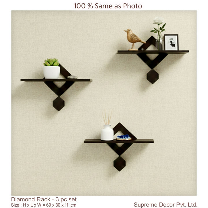 Formica%20Laminated%20-%20Diamond%20Shaped%20Best%20Wall%20rack%20Design%20-%203%20pc%20Set%20-%20By%20Supreme%20Decor%20-%20Image%202