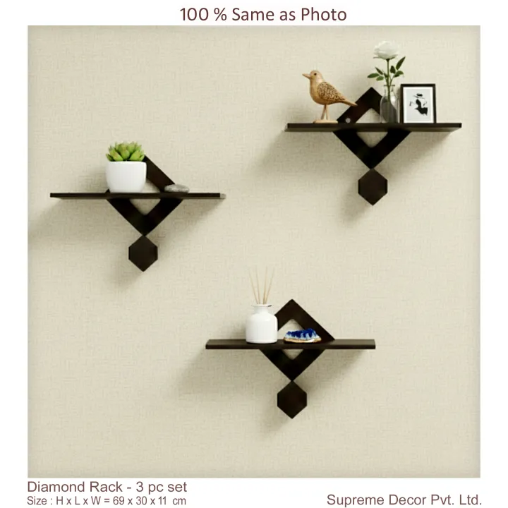 Formica%20Laminated%20-%20Diamond%20Shaped%20Best%20Wall%20rack%20Design%20-%203%20pc%20Set%20-%20By%20Supreme%20Decor%20-%20Image%202