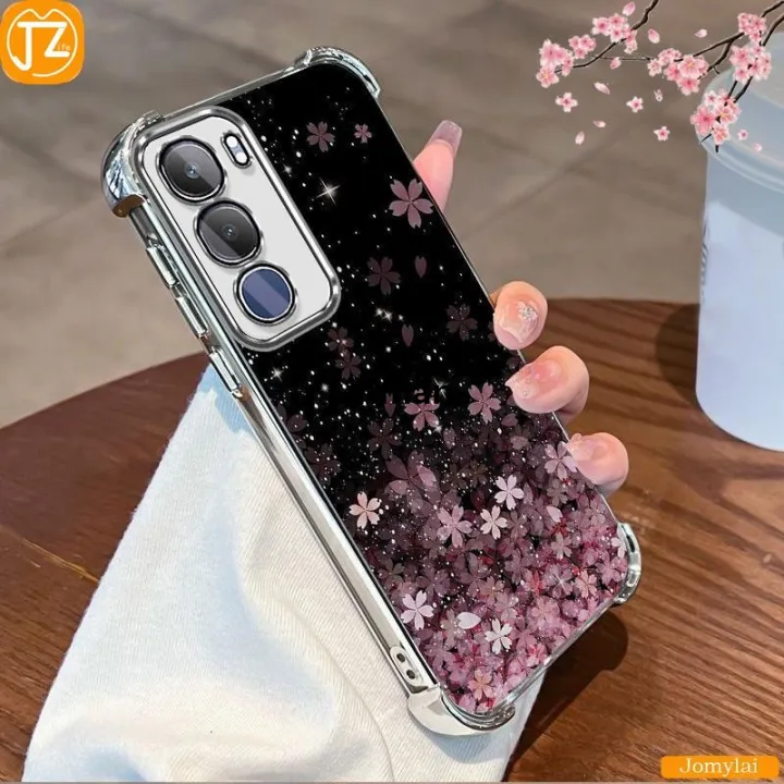 Linman%20For%20Vivo%20V40%20Lite%205G%20And%20Vivo%20Y200%205G%20Soft%20Case%20(Both%20Models%20Are%20The%20Same%20Phone)%20Pretty%20SaHigh%20Quality%20kura%20Flower%20Four%20Corners%20Anti-fall%20Cover%20Has%206%20Colors%20Black%20Golden%20Silver%20Blue%20Pink%20Purple%20-%20Image%204