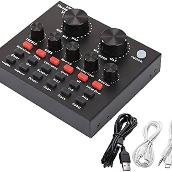 V8 Portable Audio Mixer Interface For Live Streaming / Recording
