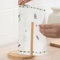Kitchen Wooden Roll Paper Towel Holder Bathroom Tissue Vertical Stand Disposable Paper Pot Kitchen Toilet Storage Accessories. 