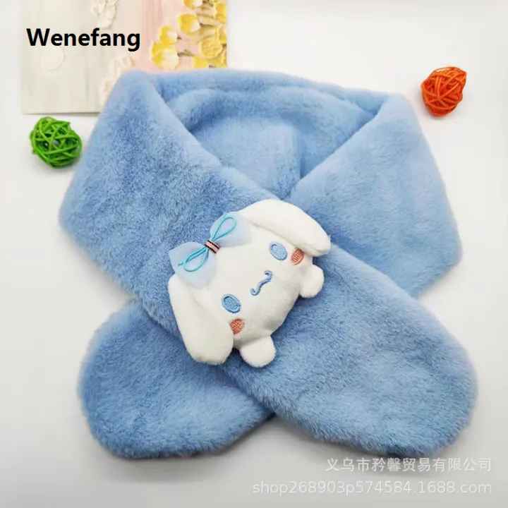 Wenefang%20Sanrio%20Plush%20Scarf%20Kuromi%20Melody%20Children's%20Winter%20Plush%20Scarf%20%E3%80%902025%20Version%E3%80%91%20Cinnamoroll%20Pochacco%20Imitation%20Rabbit%20Fur%20Baby%20Neck%20Thickened%20-%20Image%204