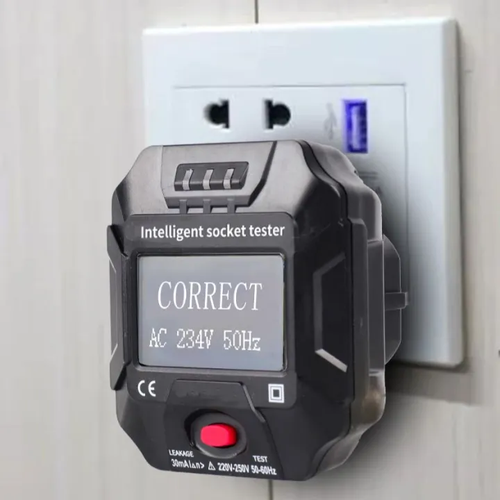 Test Charging Socket Plug neutral grounding uk eu wiring socket test voltage tester smart ...