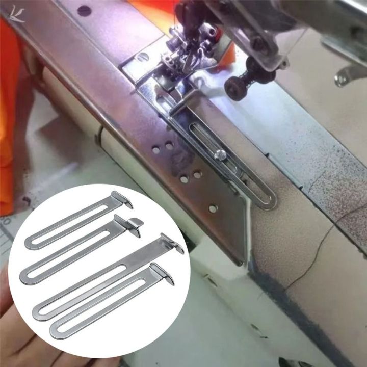 Durable Metal Sewing Machine Foot Three Needle Five Wire Seam Guide Presser Foot Multi-function Sewing Machine Accessories Rolled Hem Feet Home