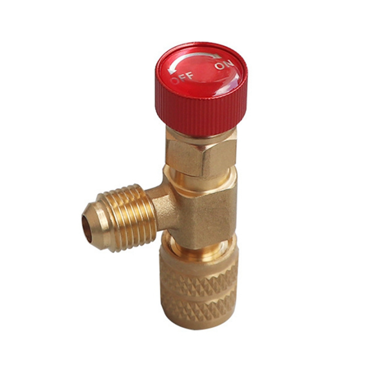 R22 AC Valve 1/4 Inch Filler Joint A/C Refrigerant Valve Air Conditioning Repair and Fluoride Safety Adapter Durable Easy Install Easy to Use
