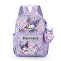 Kuromi Cinnamoroll Backpack With Coin Purse, Hello Kitty Cartoon Schoolbag, Girl Casual Travel Commute Knapsack For Daily Use. 