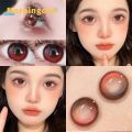 NATURAL CONTACT LENSES OF THE YEAR, SOFT COLOR PRESCRIPTION RED MORNINGCON MYOPIA CONTACT LENSES, EYE MAKEUP. 