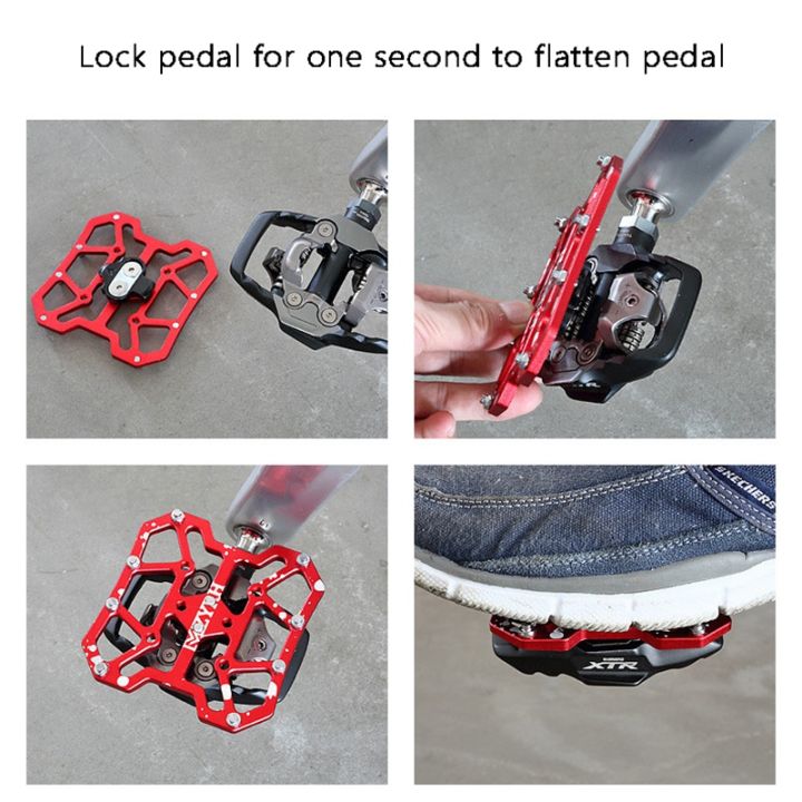 FORIDE%201%20Pair%20Aluminum%20Alloy%20Universal%20Clipless%20Pedal%20Platform%20Adapters%20for%20SPD%20Self-Locking%20Pedal%20Titanium%20-%20Image%209