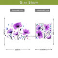 Wall Stickers Purple Flowers Home Room Decoration Bedroom Living Room Adhesive Bathroom Wall Furniture Door House Interior Decor. 
