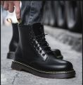 Black Martin Classic Ankle Boots For Men. 