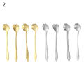 8Pcs/Set Dessert Spoon Reusable Safe Stainless Steel Flower Coffee Tea Spoon for Kitchen. 