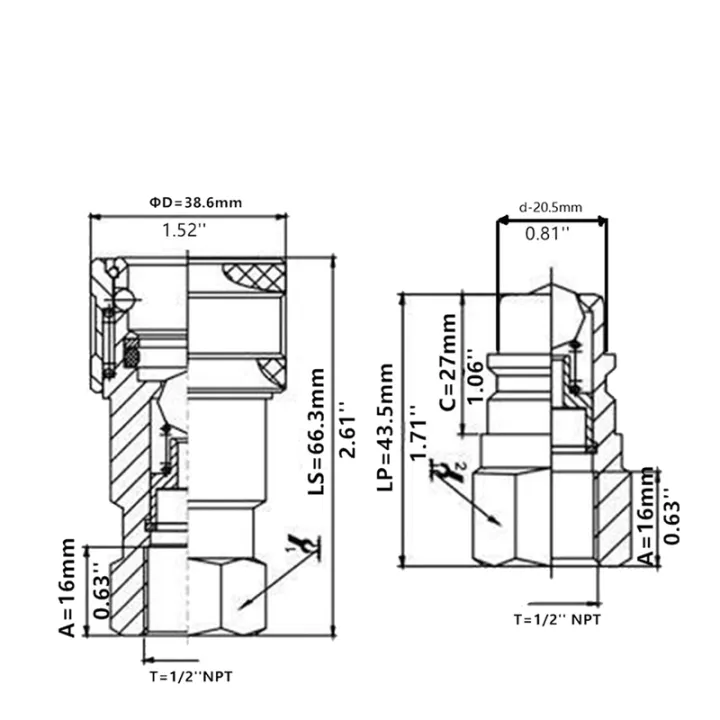 Cluellp-4x%20-S4-04%201/2inch%20NPT%20ISO5675%20Hydraulic%20Quick%20Connect%20Tractor%20Hydraulic%20Coupler%20Agricultural%20Quick%20Disconnect%20-%20Image%205