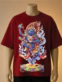 Kali God Graphic Printed T shirt - Cream, Maroon, Brown, White, blue, Black. 