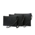 New Men's Woven Clutch Large Capacity Soft Leather Handbag Envelope Trendy Business Men's Bag Live Supply. 