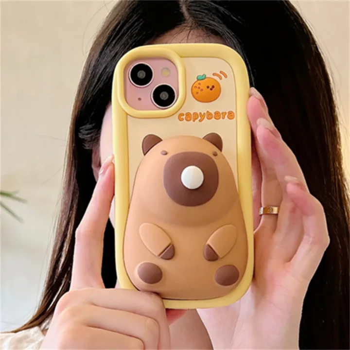 Cute%20Cartoon%20Capybara%20Squishies%20Phone%20Case%20For%20iPhone%2015%2013%2014%2012%2011%20Pro%20Max%20Blowing%20Bubble%20Lens%20Protection%20Soft%20Silicone%20Cover%20-%20Image%204