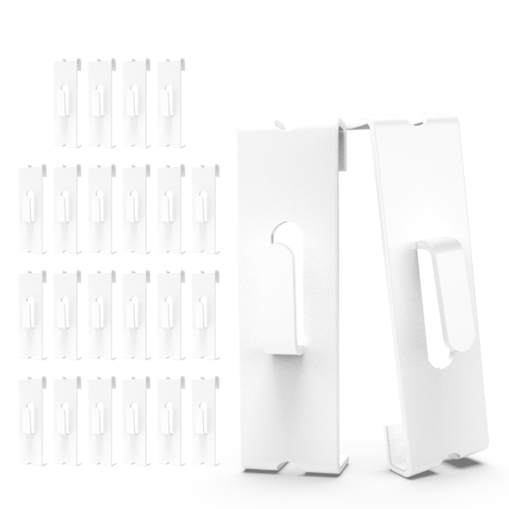 24Pcs Gridwall Hooks Hangers,Grid Panel Hooks Grid Wall Hook Grid Wall Replacement Parts Accessories Wire Grid Hook Grid Shelf Hooks White