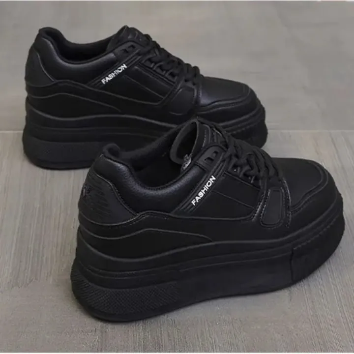 Black%208CM%20Sneakers%20Women%20Chunky%20Shoes%20Designer%20Casual%20Breathable%20Leather%20Platform%20Sneakers%20-%20Image%204