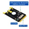 Upgrade Version Mini PCIe (MPCIe) Converter Adapter Board 12+6 Pins WiFi Card to Mini PCI-E for Broadcom BCM94360CD. 