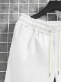 Men's  Cotton Shorts with Pockets-White. 