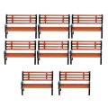 10Pcs Model Train HO N O Scale 1:75 Bench Chair Model Settee Street Park Layout Plastic Crafts,Garden/Railway Layout. 