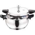 Vinod 18/8 Stainless Steel Magic Outer Lid Pressure Cooker - 5.5 Liters with a Pressure Cooker Lid, Straining Lid and Glass Lid. 