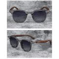 Retro UV Protection Wood Grain Sunglasses Outdoor Street Photography Square Frame Sun Glasses Shades for Women & Men. 
