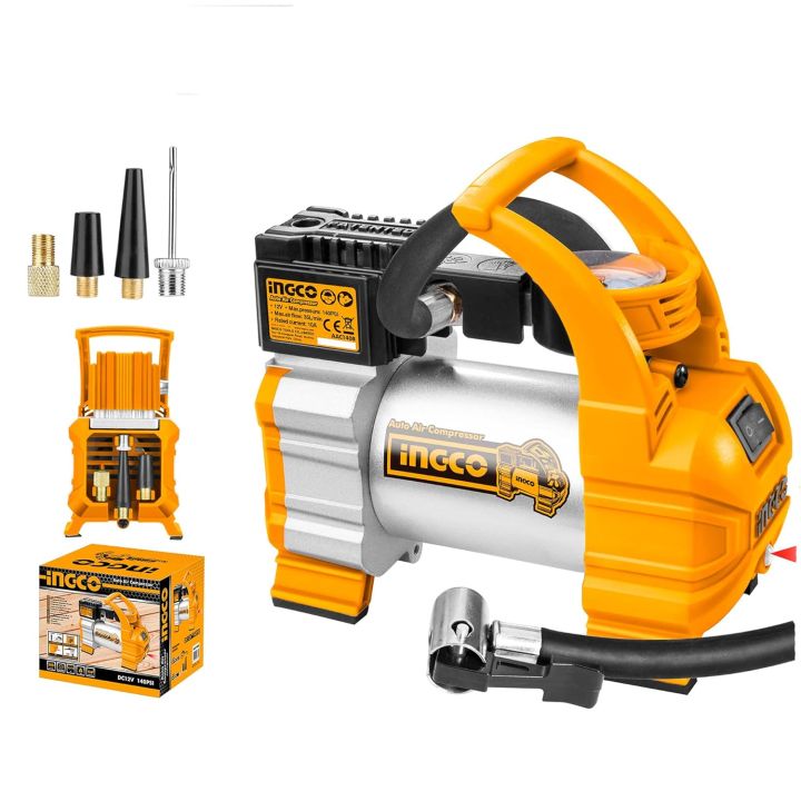 INGCO Auto Air Compressor 12V  140PSI Portable Tyre Inflator Pump