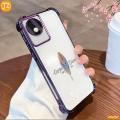For Vivo Y02 Vivo Y02A Vivo Y02T Soft Case Minimalist Feather Four Corners Anti-fall Cover Has 6 Colors Black Golden Silver Blue Pink Purple. 