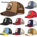 Wenefang American Style Summer Animal Baseball Cap For Women Men Sun Protection New style Mesh Embroidery Truck Driver Black Panther Wolf Hat. 