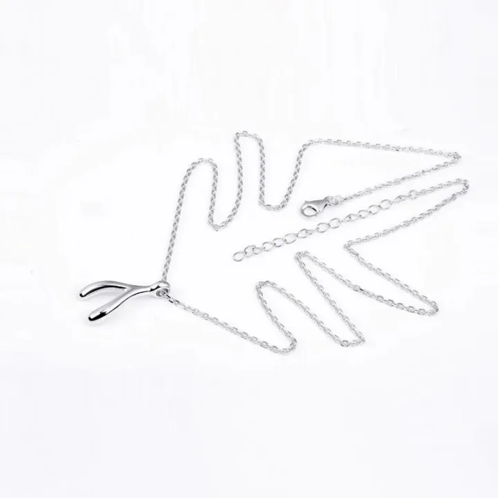 Poputton%20Fashion%20Kpop%20Wishbone%20Pendant%20Necklace%20Women%20Dogeared%20Wish%20Silver%20Plated%20Chain%20Necklace%20Collier%20Femme%202023%20Jewelry%20-%20Image%202
