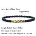 lsera jewelry gift Pu tiger's eye bra gold bracelet natural substance 4mm small bead color copper charm braclet men and women. 