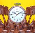 Lucky 7 Horse Wall Clock for Home Decor, Living Room, Hall and Office ( Brown ). 