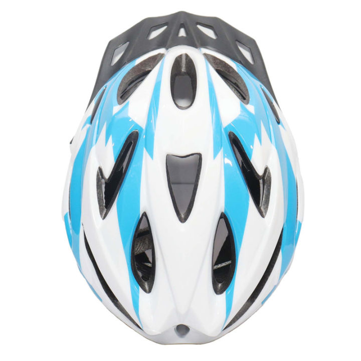 Blue/White%20Plastic%20Bicycle%20Helmet%20With%20Back%20Light%20-%20Image%203