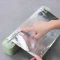 Wall Mounted Cling Film Foil Sharp Slide Cutter with Suction Cup Plastic Refillable Food Wrap Dispenser Holder Box. 